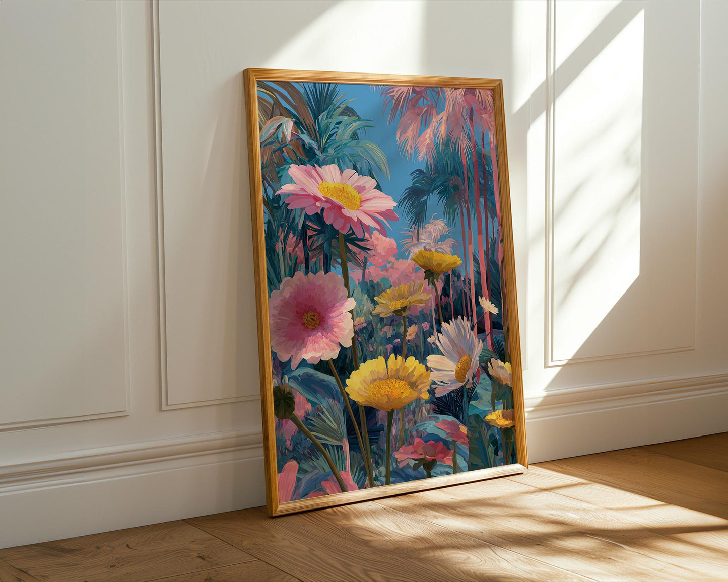 Maximalist Floral Wall Art | Vibrant Abstract Desert Oasis Print