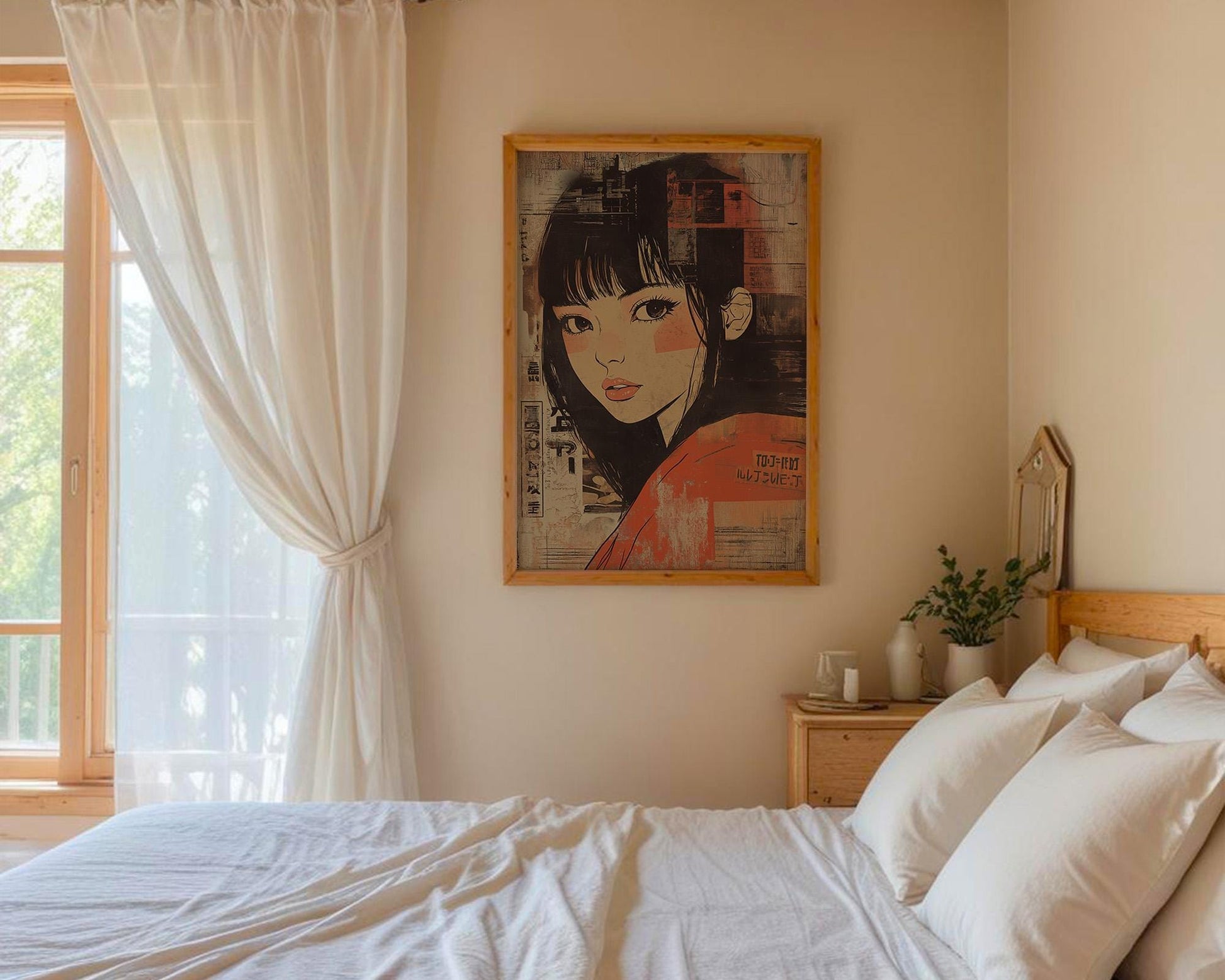 Japanese Wall Art | Retro Anime Girl Poster
