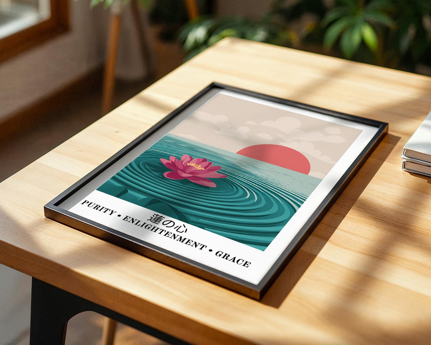 Japanese Wall Art | Japanese Lotus Flower Print