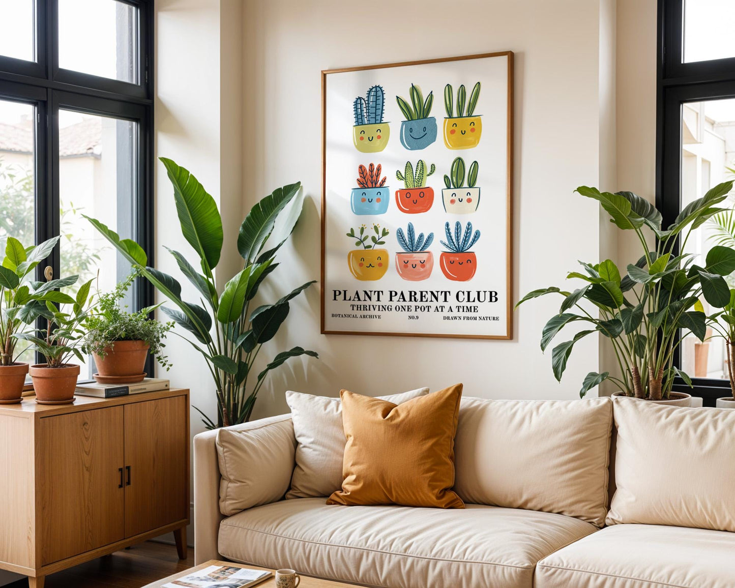 Flower Wall Decor | Smiling Plant Pot Print