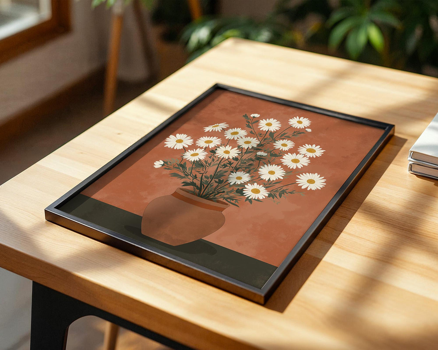 Flower Wall Decor | Daisy Flower Pot Poster