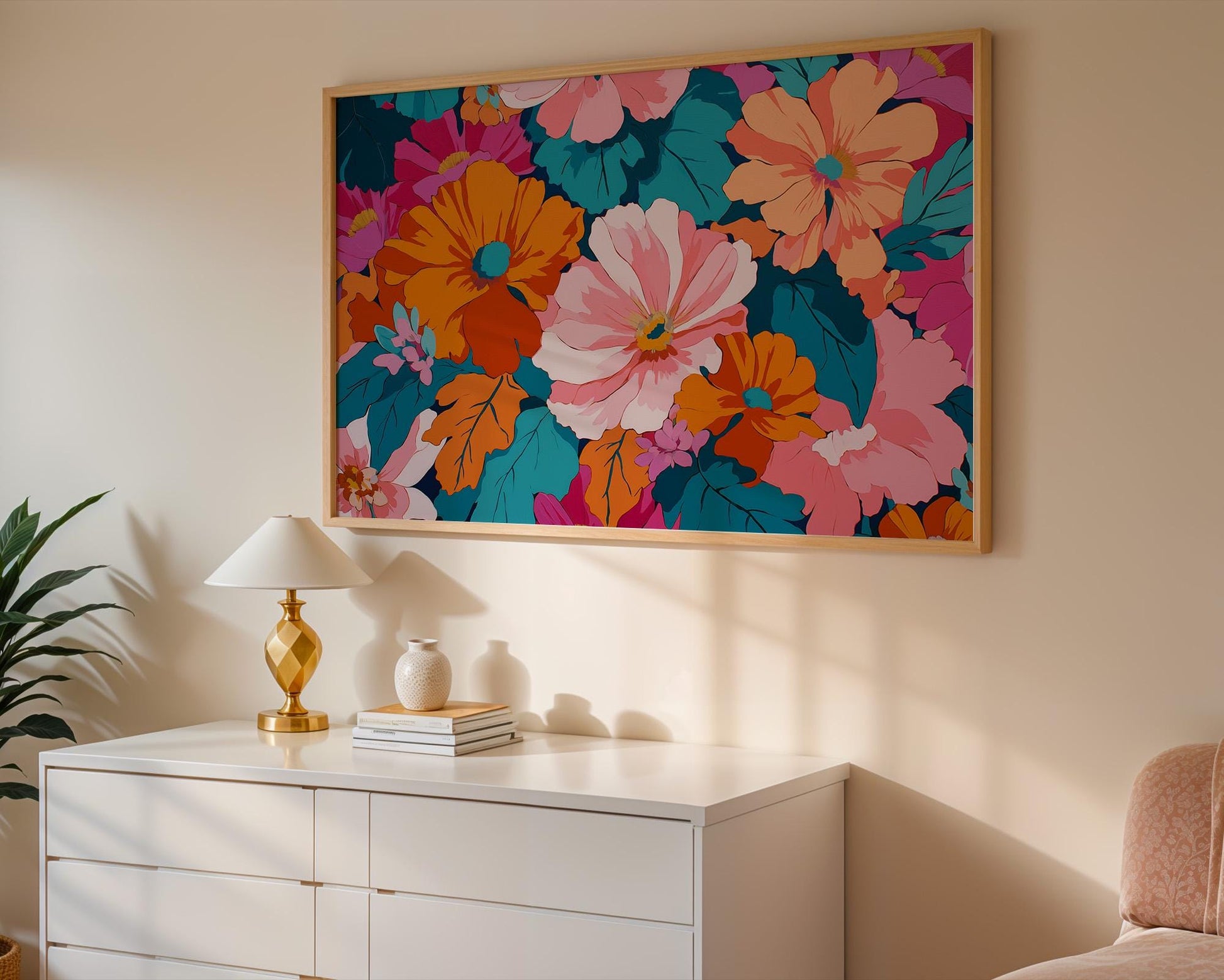 Bathroom Wall Art | Colorful Floral Abstract Botanical Prints