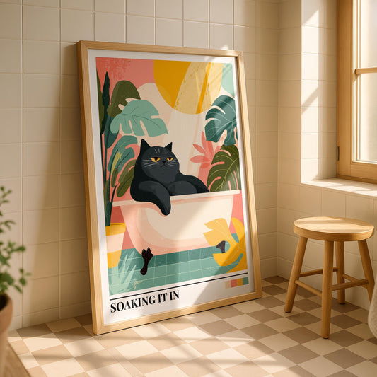 Bathroom Wall Art | Cat Bathroom Wall Art