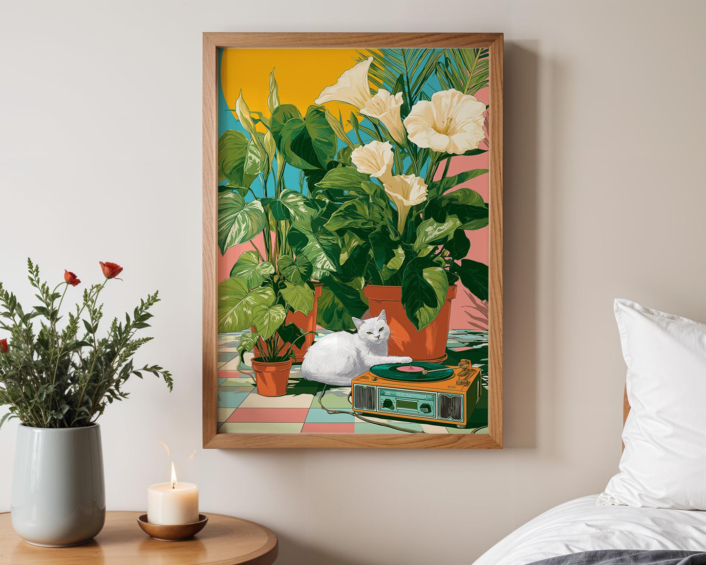 Abstract Retro Wall Art | Quirky Animal Poster Maximalist Decor