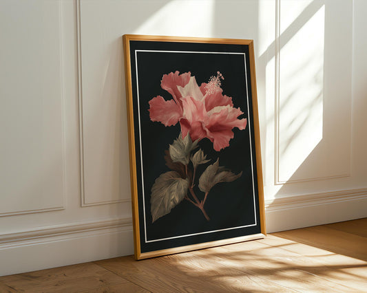 Flower Wall Decor | Vintage Hibiscus Poster