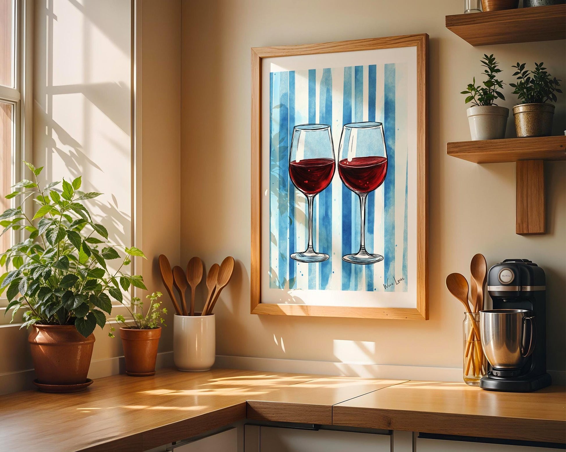 Kitchen Wall Art | Red Wine Wall Art