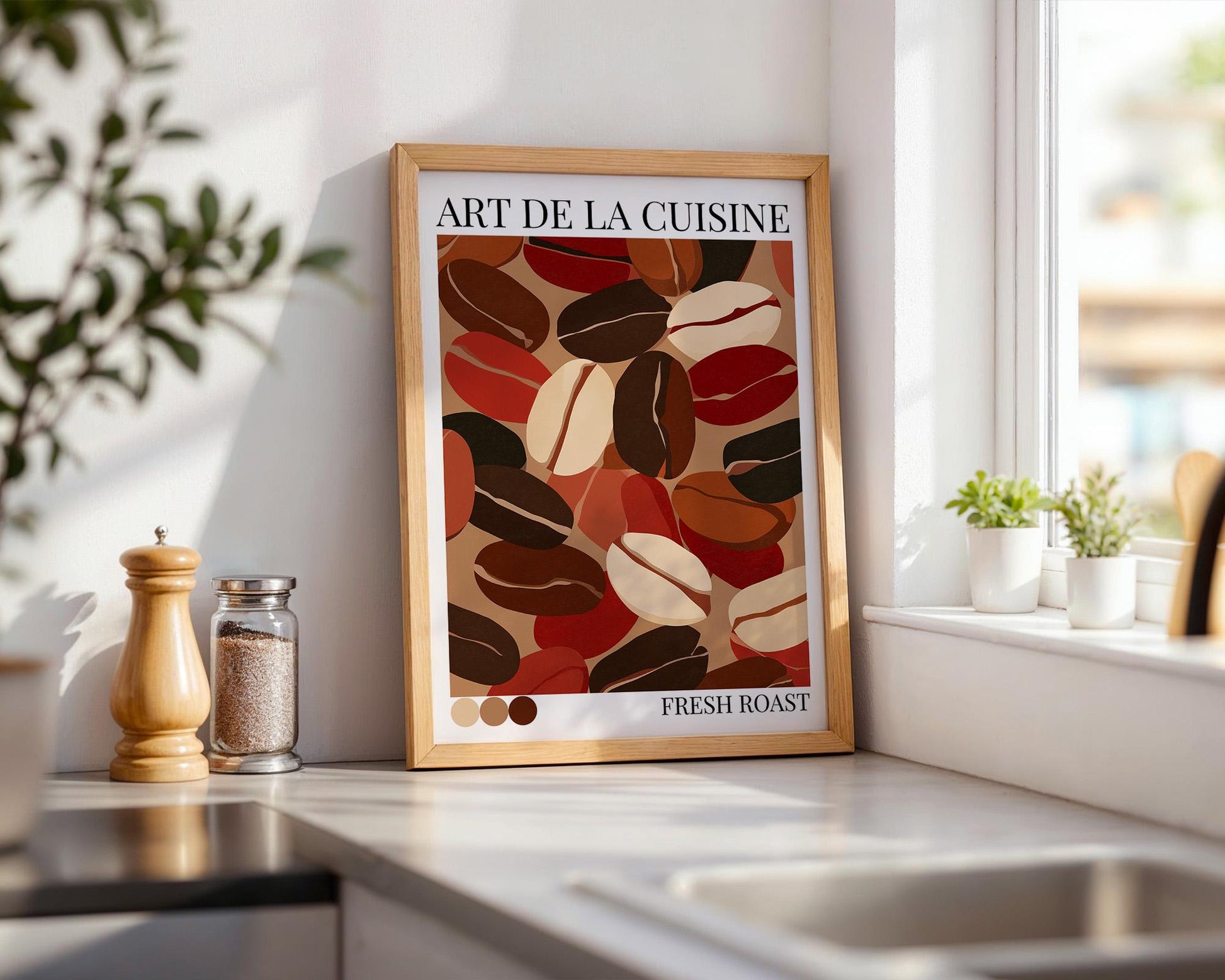 Kitchen Wall Art | Bold Coffee Bean Print