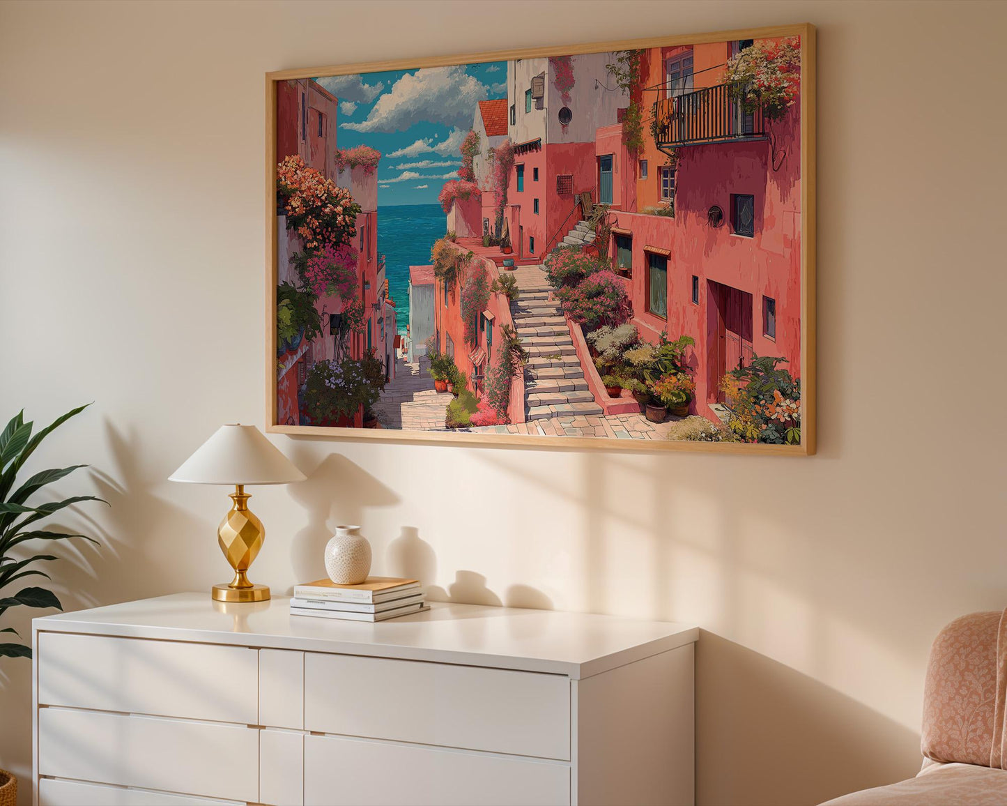 Maximalist Flower Wall Art | Colorful Mediterranean Floral Print