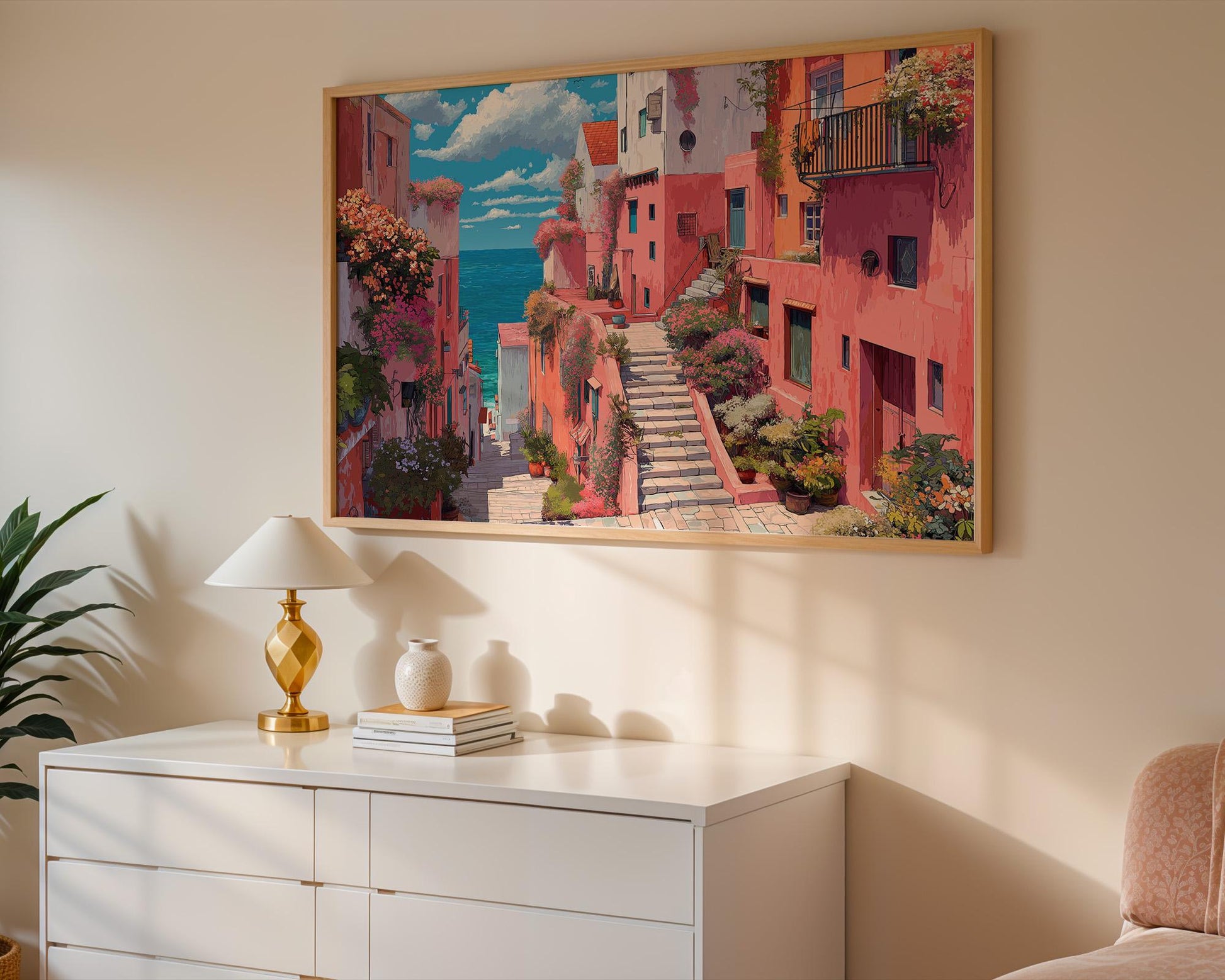 Maximalist Flower Wall Art | Colorful Mediterranean Floral Print