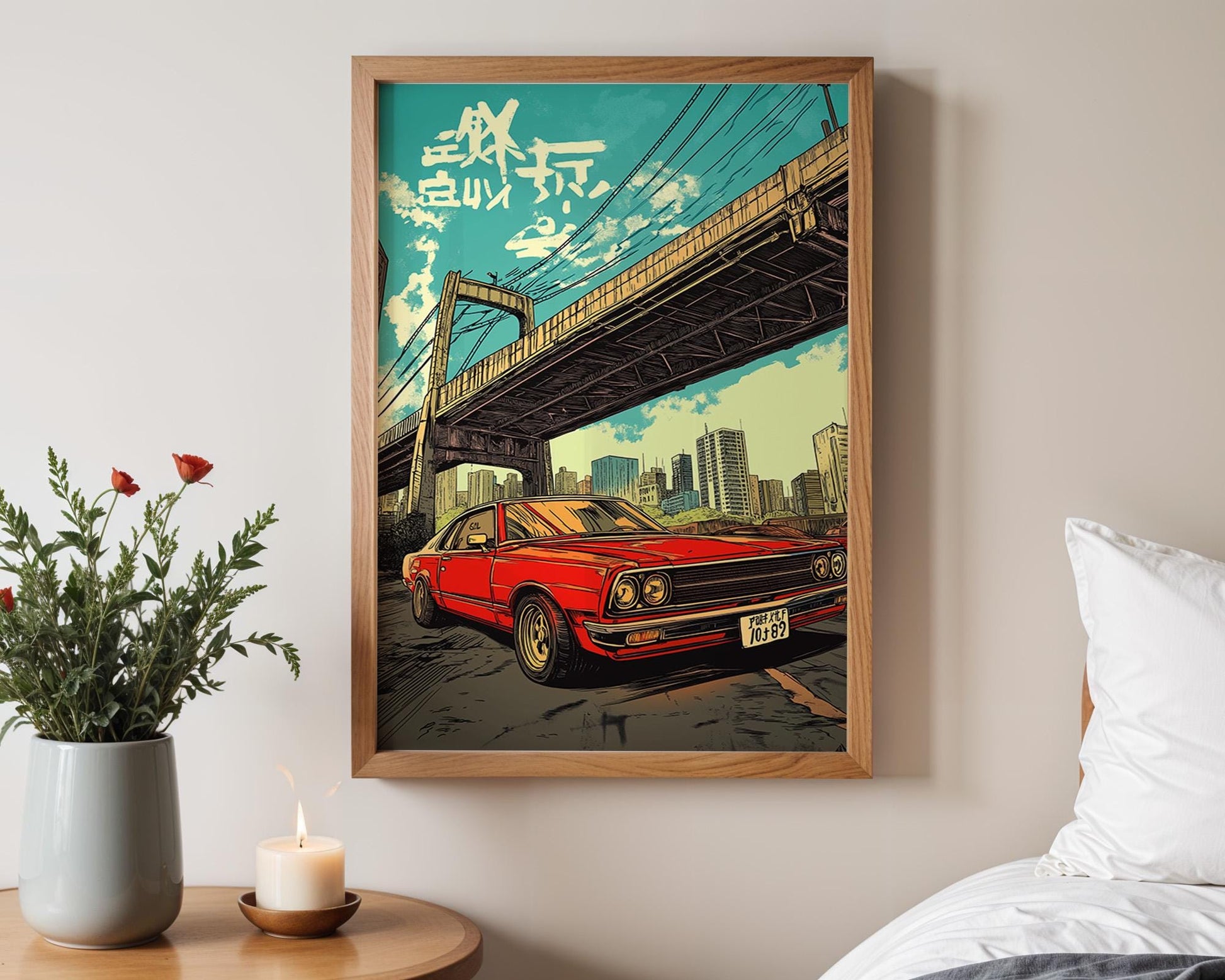 Japanese Wall Art | Vintage Japanese Car Poster