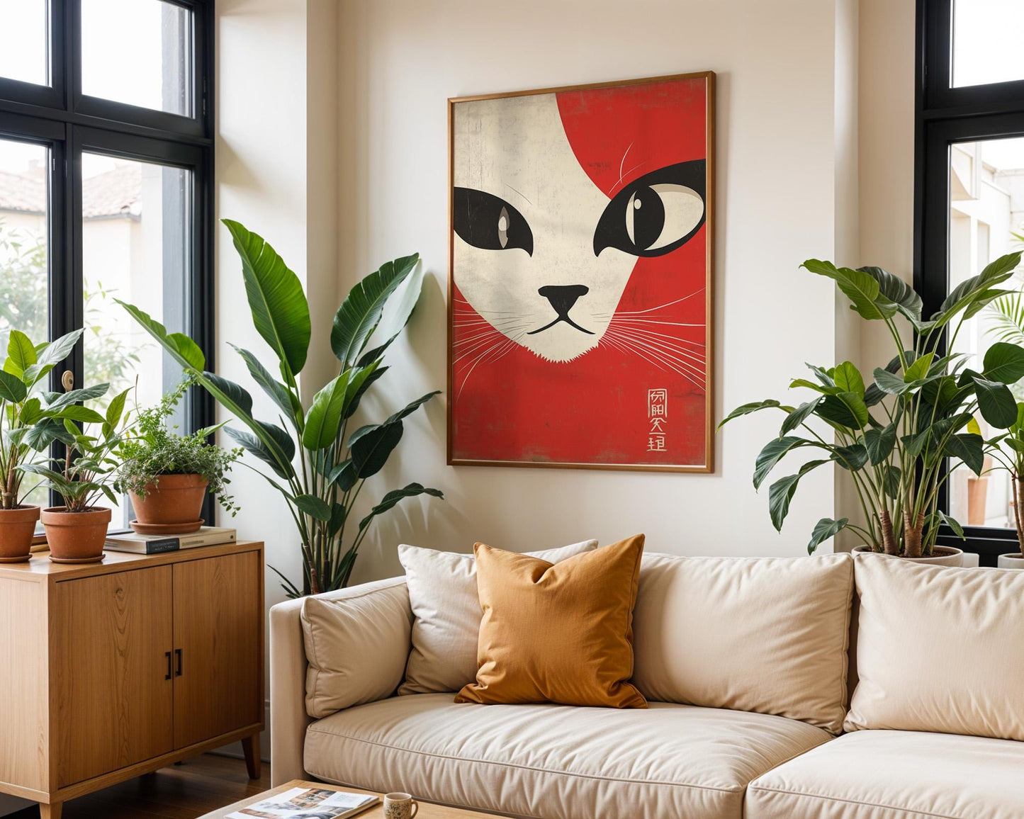 Japanese Wall Art | Japanese Cat Art Print