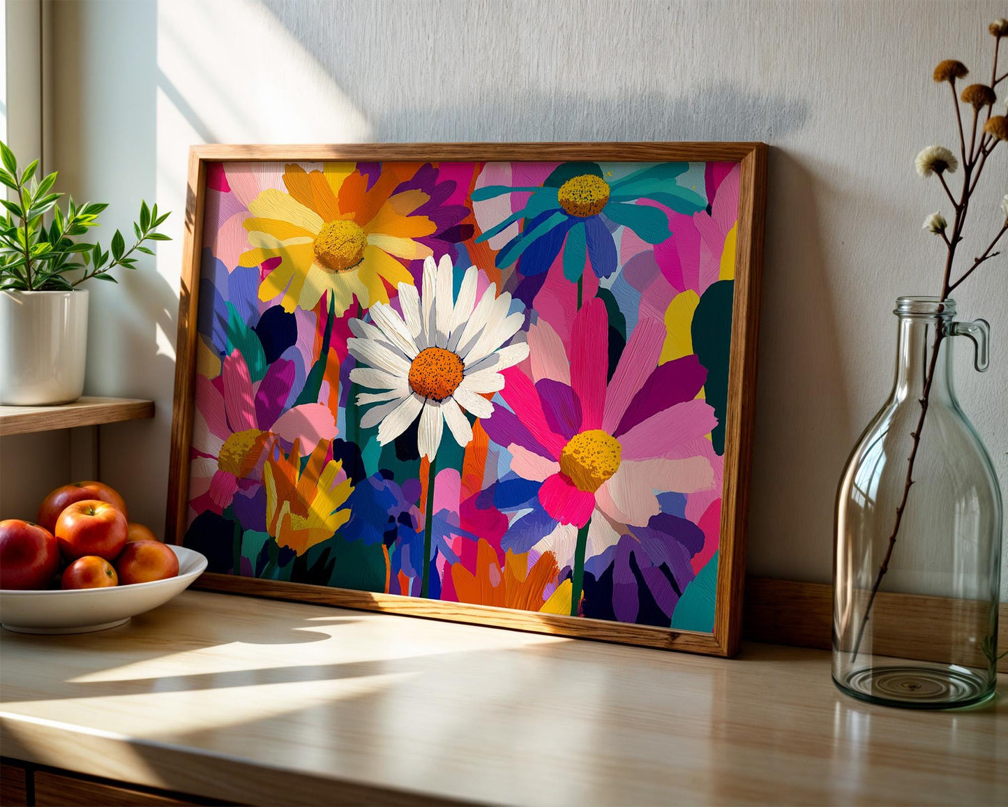 Maximalist Daisy Wall Art | Colorful Floral Print