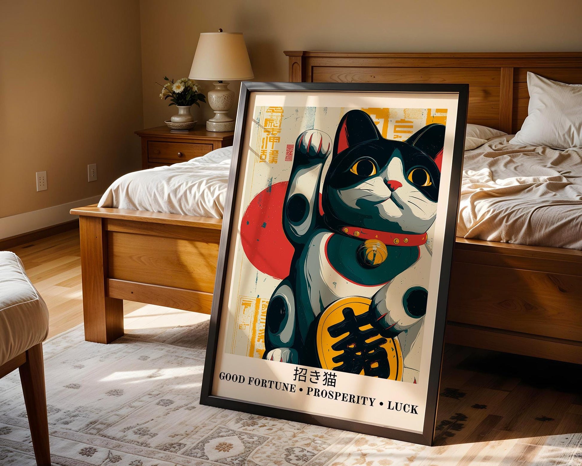 Japanese Wall Art | Maneki Neko Lucky Cat