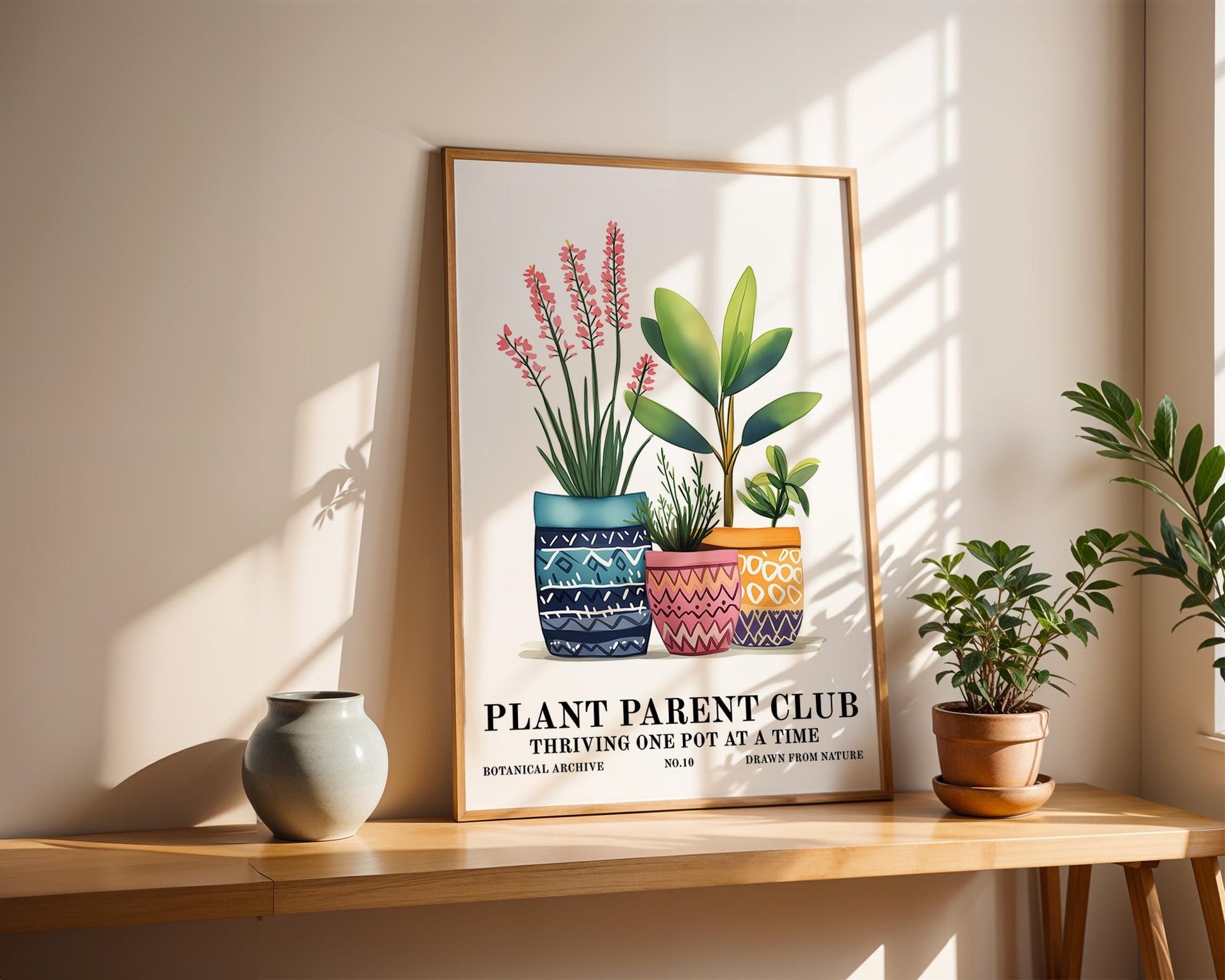 Flower Wall Decor | Retro Houseplant Wall Art