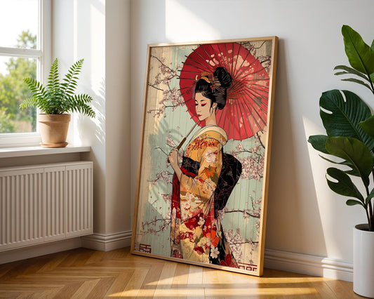 Japanese Wall Art | Vintage Kimono Art Print