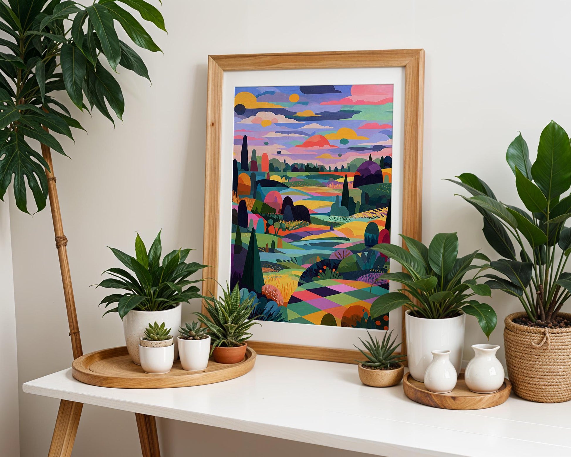 Maximalist Floral Wall Art | Abstract Geometric Print