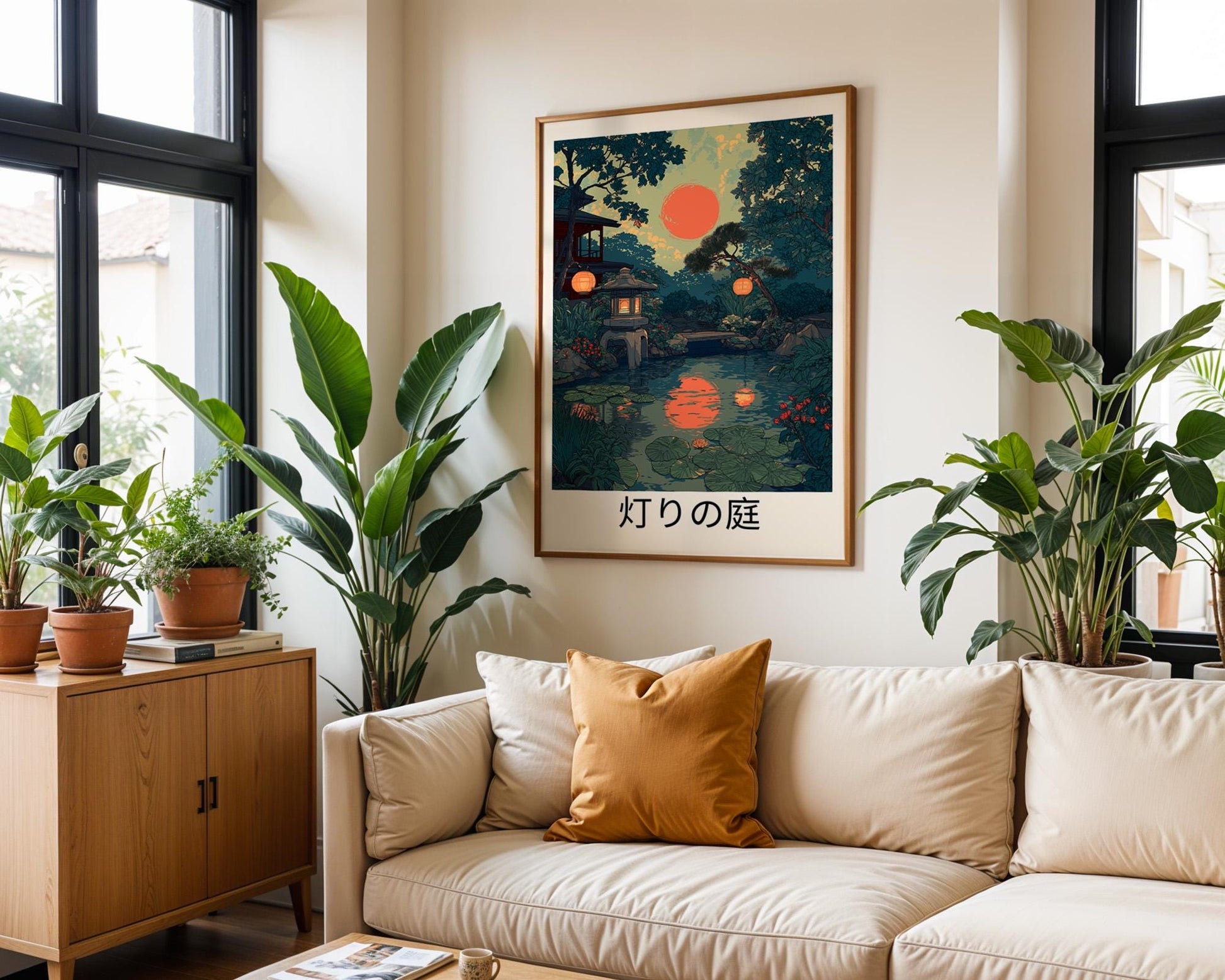 Japanese Wall Art | Lantern Dusk Garden Decor