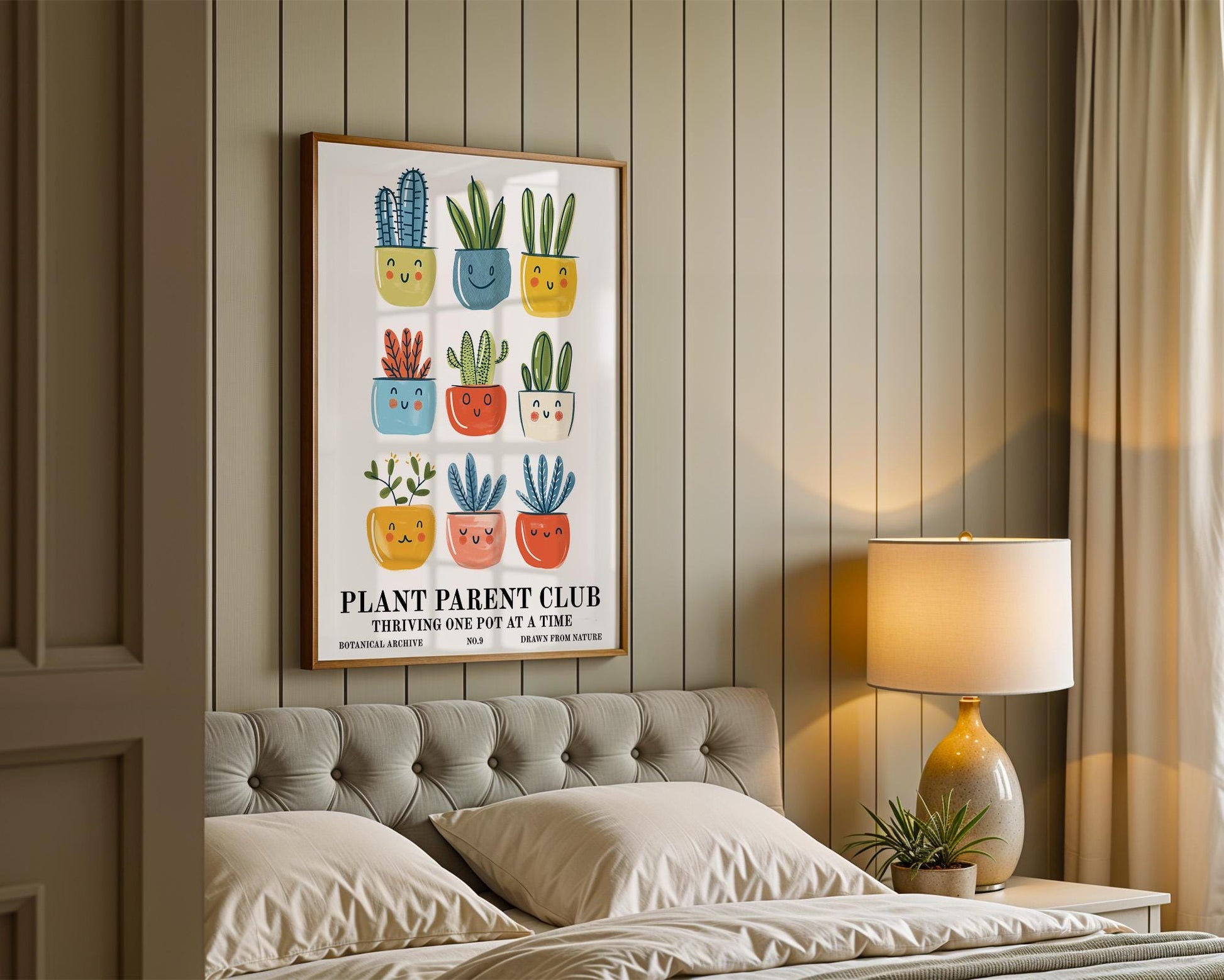 Flower Wall Decor | Smiling Plant Pot Print