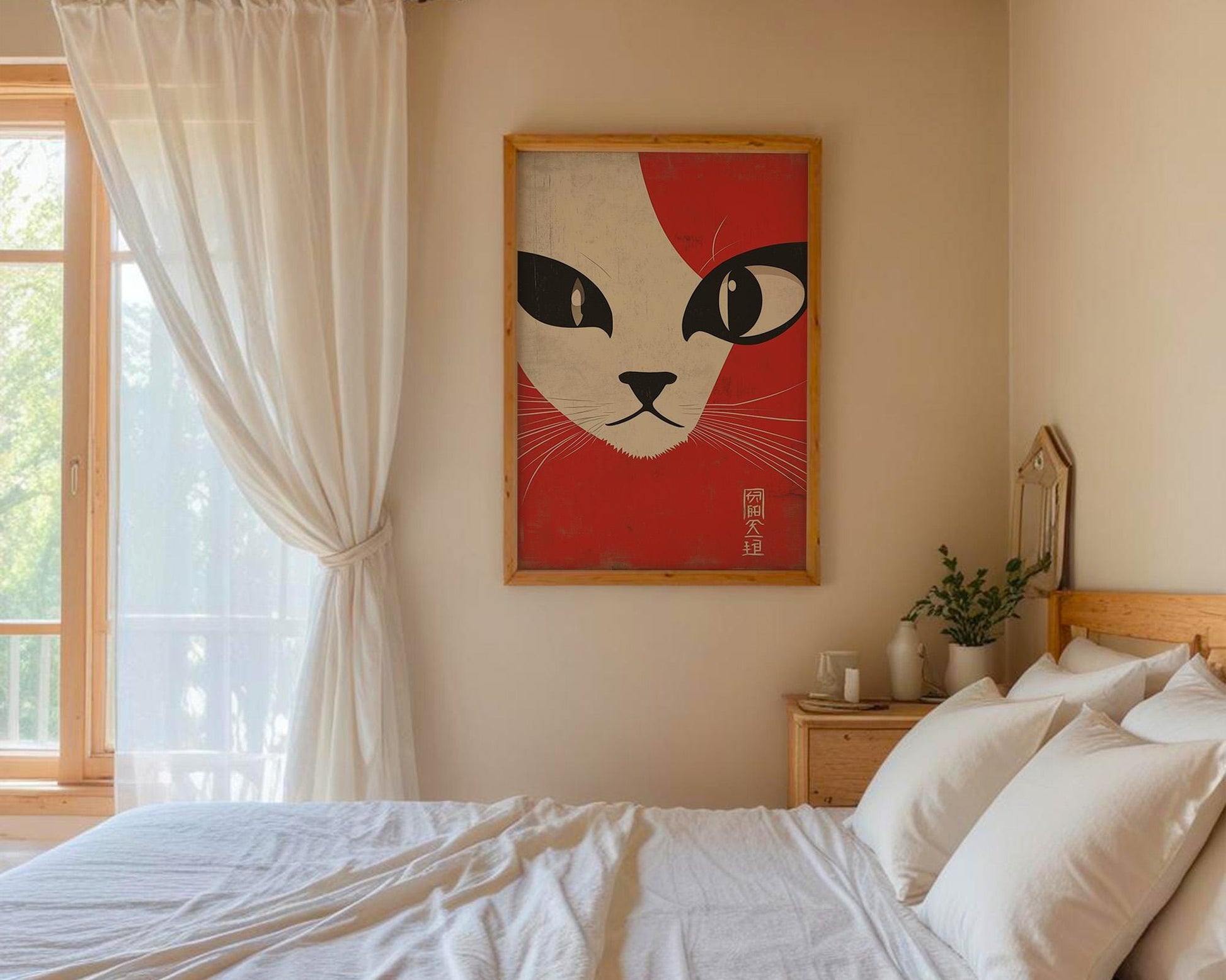 Japanese Wall Art | Japanese Cat Art Print