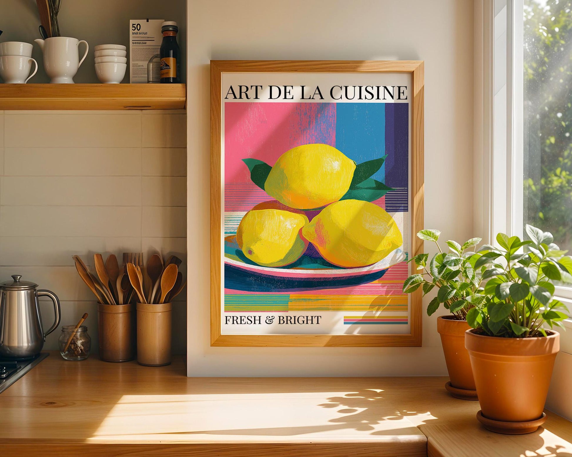 Kitchen Wall Art | Bold Lemon Fruit Artwork Print