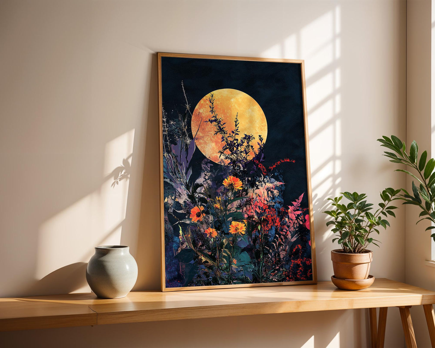 Gallery Wall Art | Floral Moon Poster