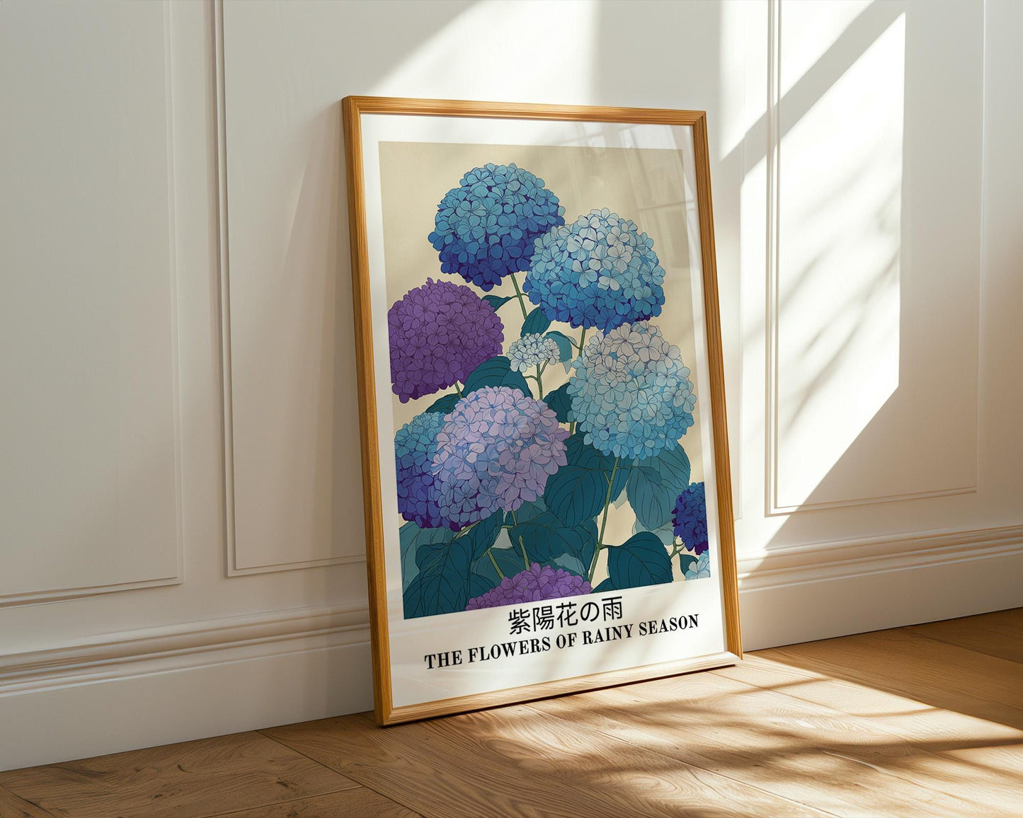 Japanese Wall Art | Japanese Hydrangea Art Print