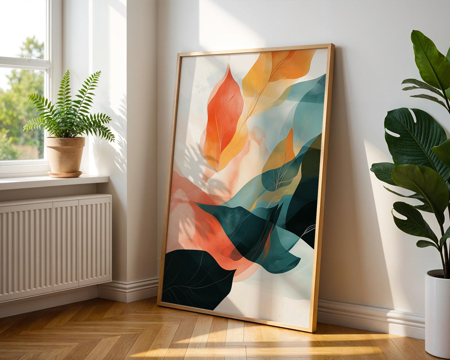 Gallery Wall Art | Abstract Leaf Decor