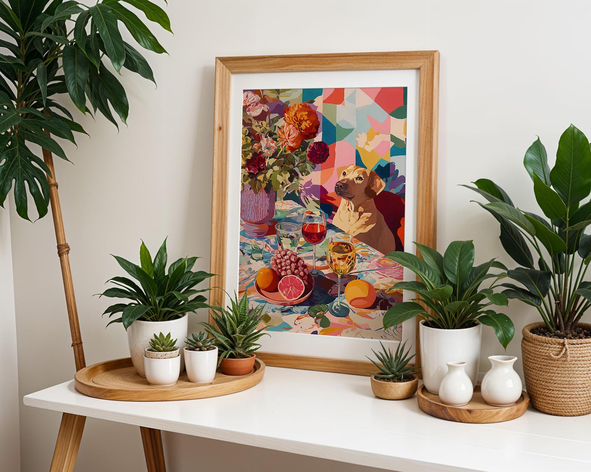 Dopamine Decor | Abstract Floral Dog Poster