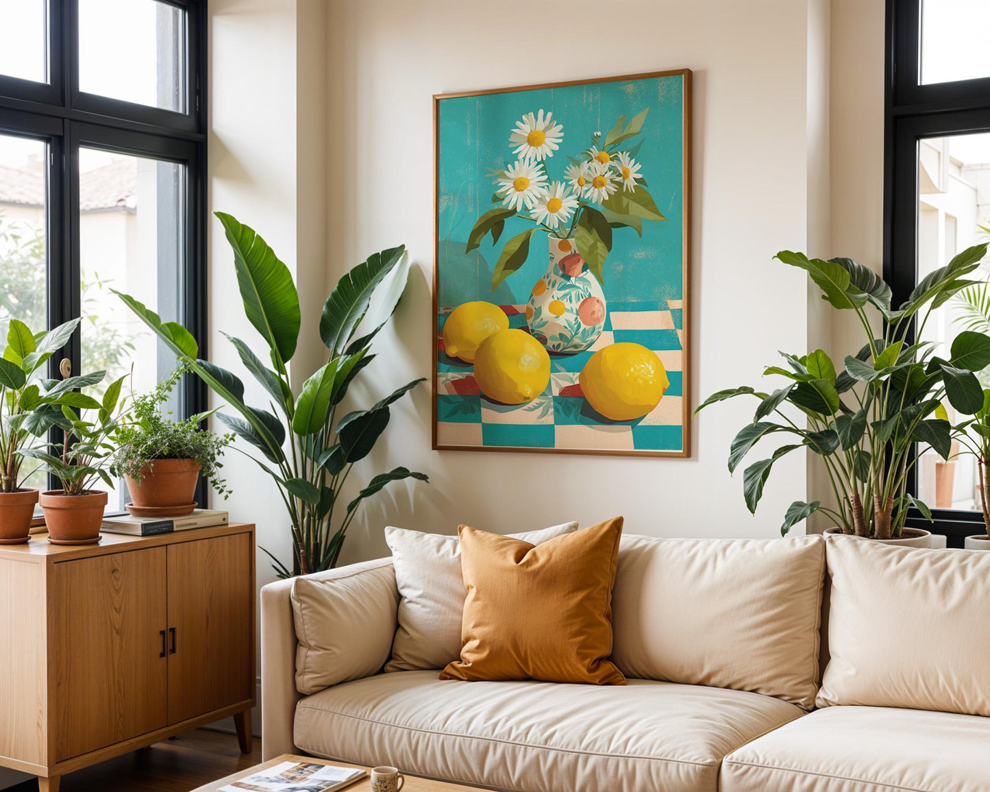 Maximalist Wall Art | 1970s Kitchen Art Abstract Floral Print