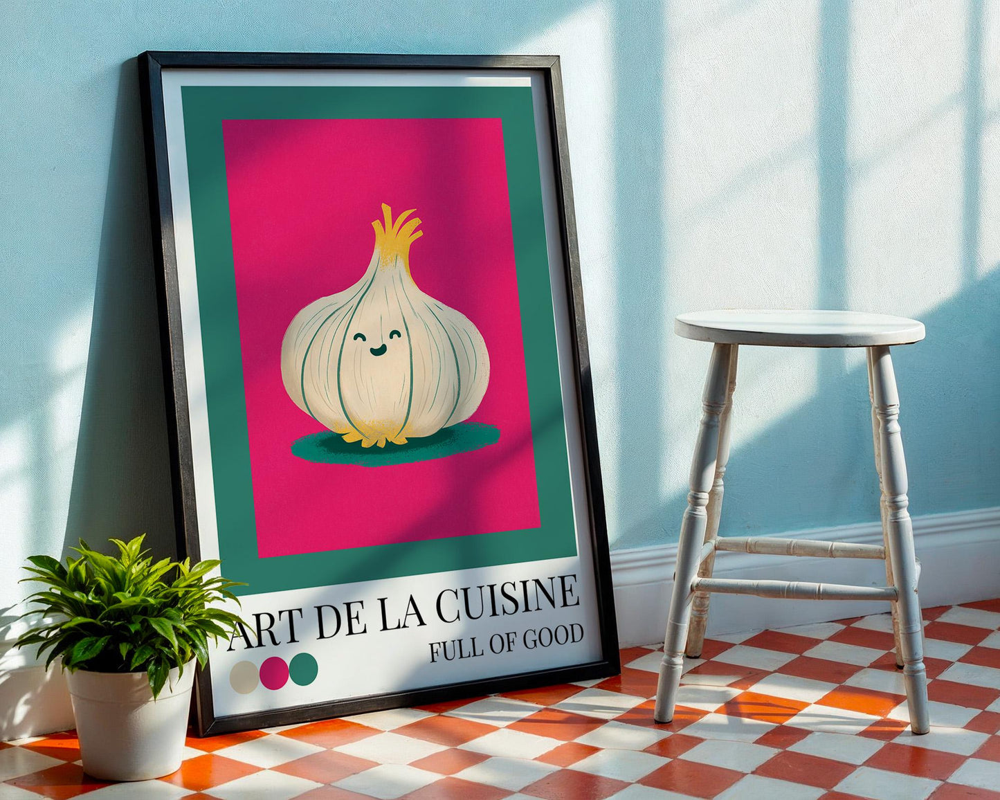 Garlic Kitchen Wall Art | Maximalist Art Print | Dopamine Decor