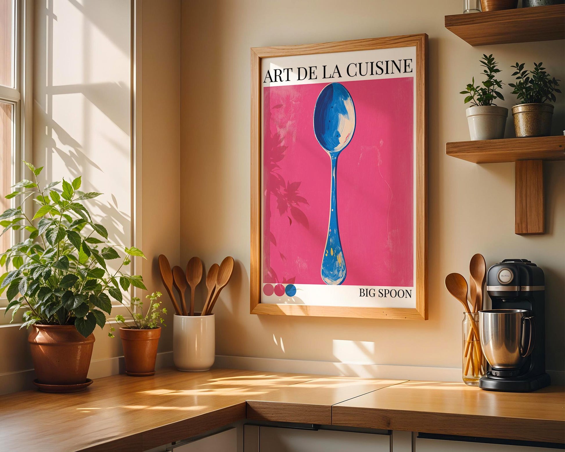 Kitchen Wall Art | Big Pink Spoon Poster