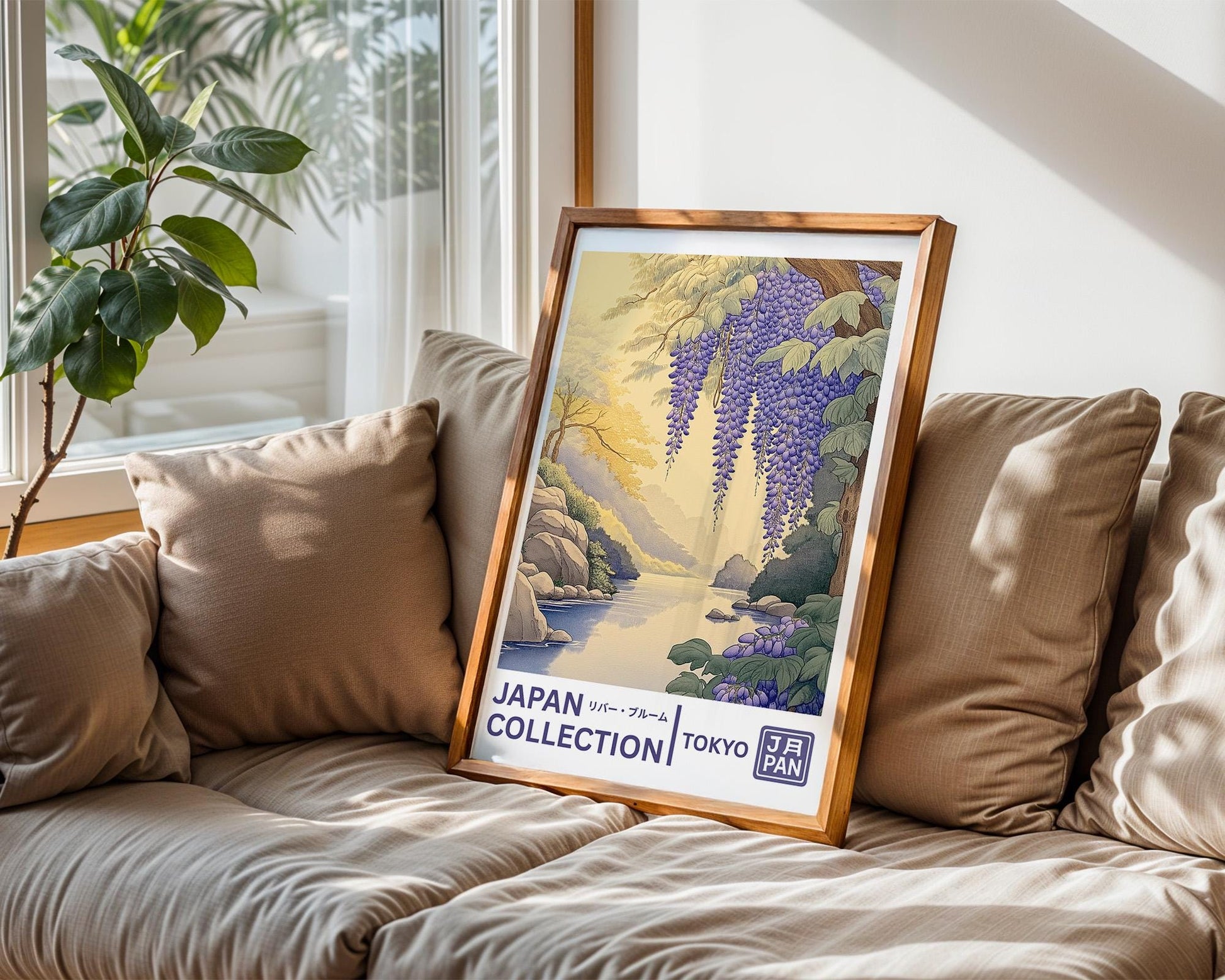 Japanese Wall Art | Wisteria Waterfall Print