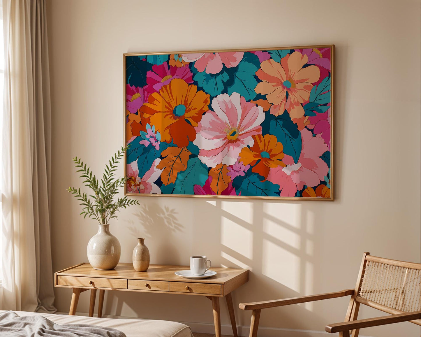 Bathroom Wall Art | Colorful Floral Abstract Botanical Prints