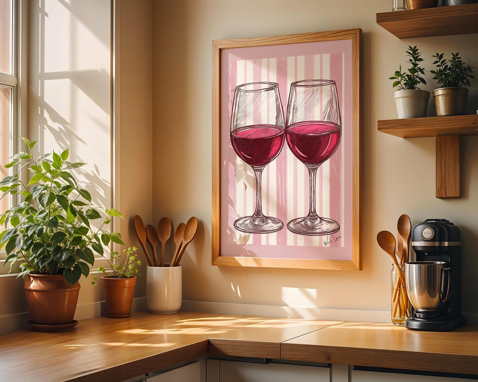 Kitchen Wall Art | Red Wine Wall Art