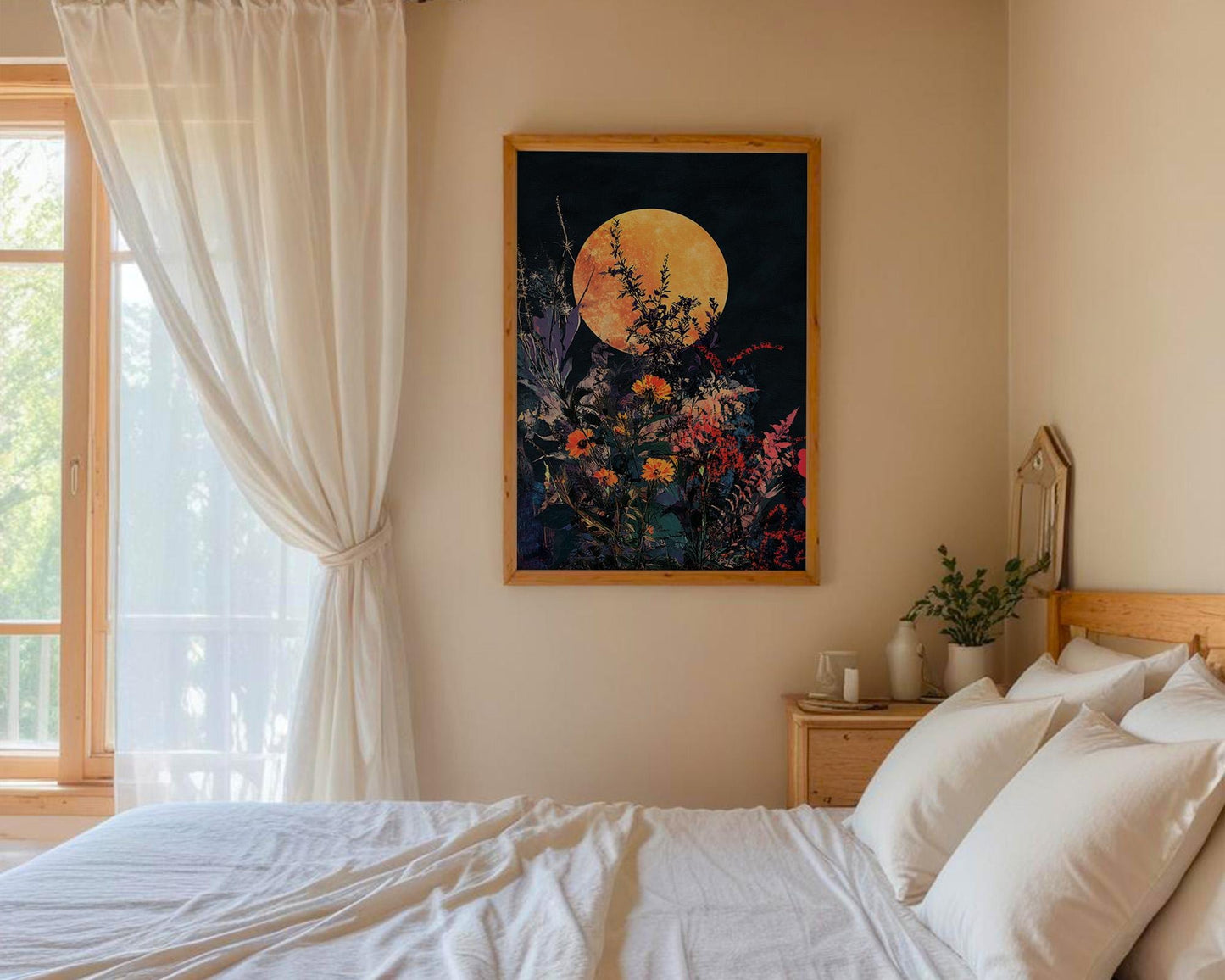 Gallery Wall Art | Floral Moon Poster