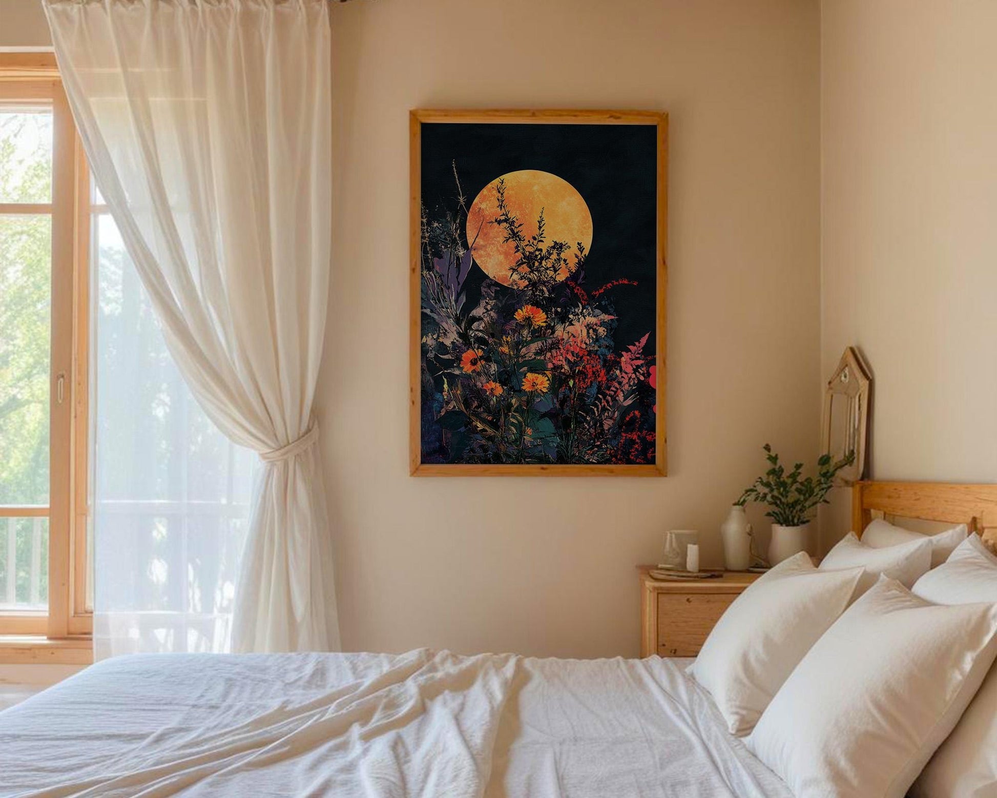 Gallery Wall Art | Floral Moon Poster