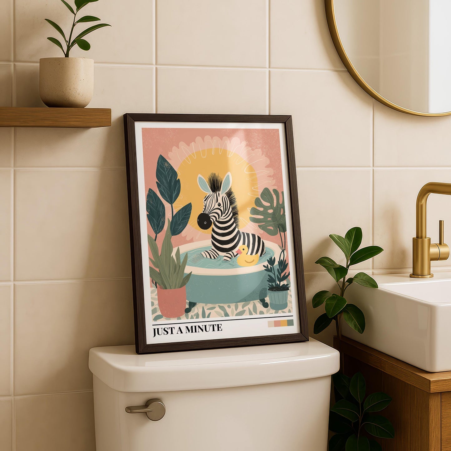 Bathroom Wall Art | Zebra Bathroom Wall Art