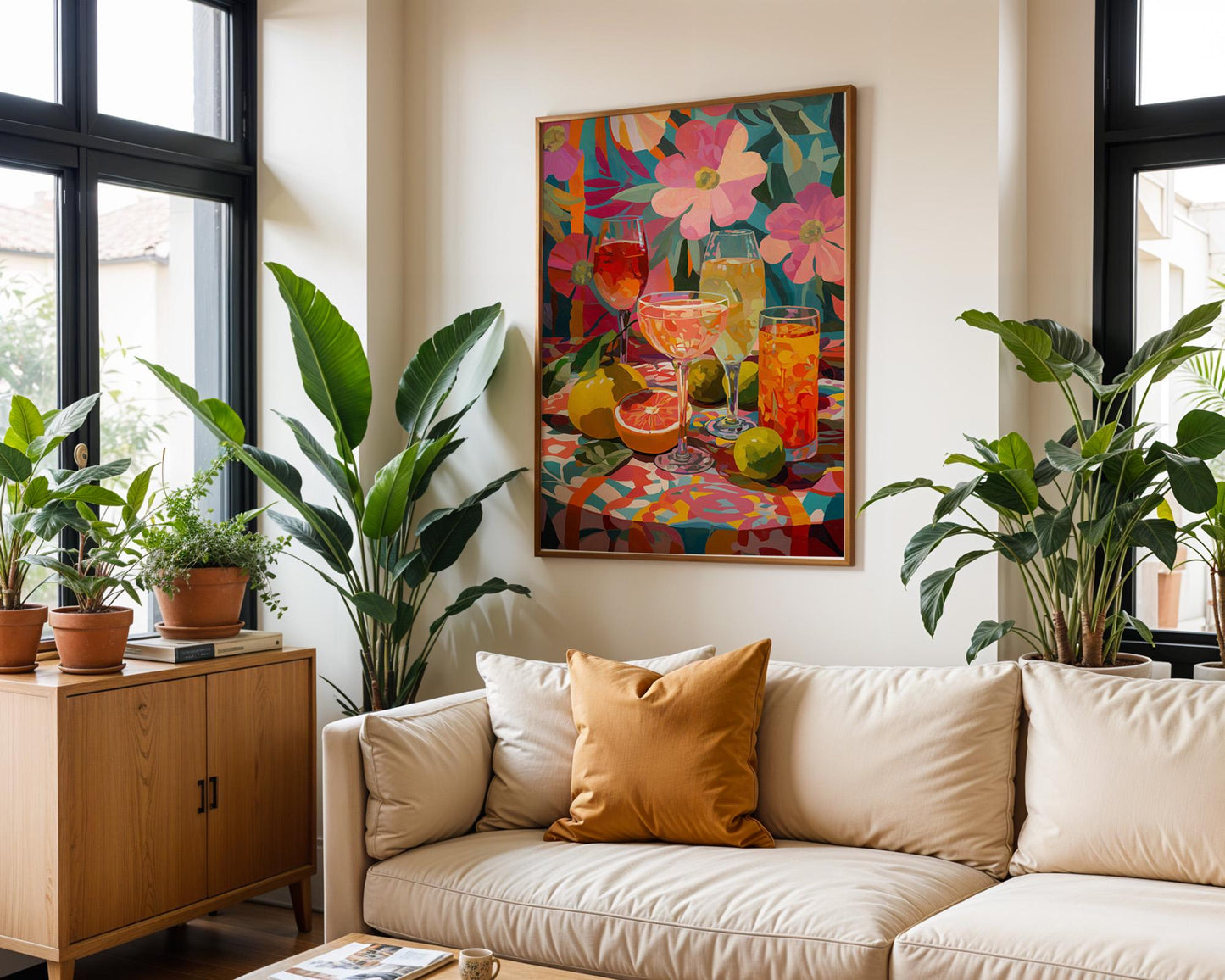 Dopamine Decor | Abstract Floral Retro 1970s Print