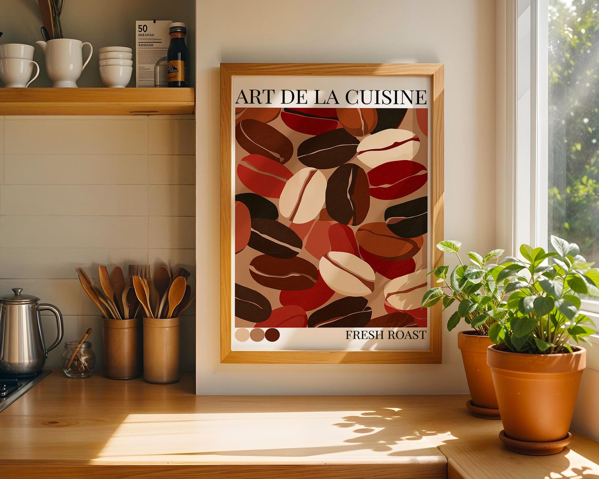 Kitchen Wall Art | Bold Coffee Bean Print