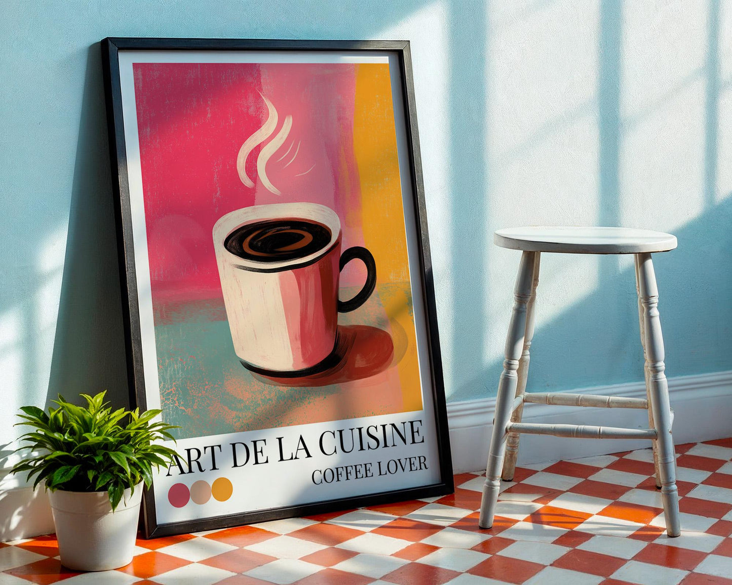 Kitchen Wall Art | Colourful Coffee Print