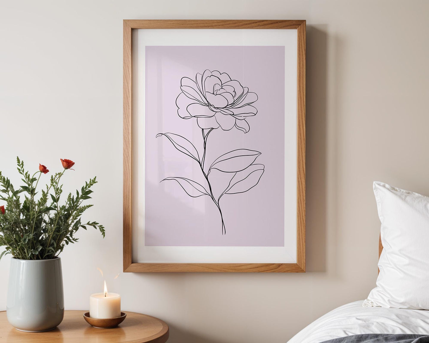 Flower Wall Decor | Abstract Peony Flower Art