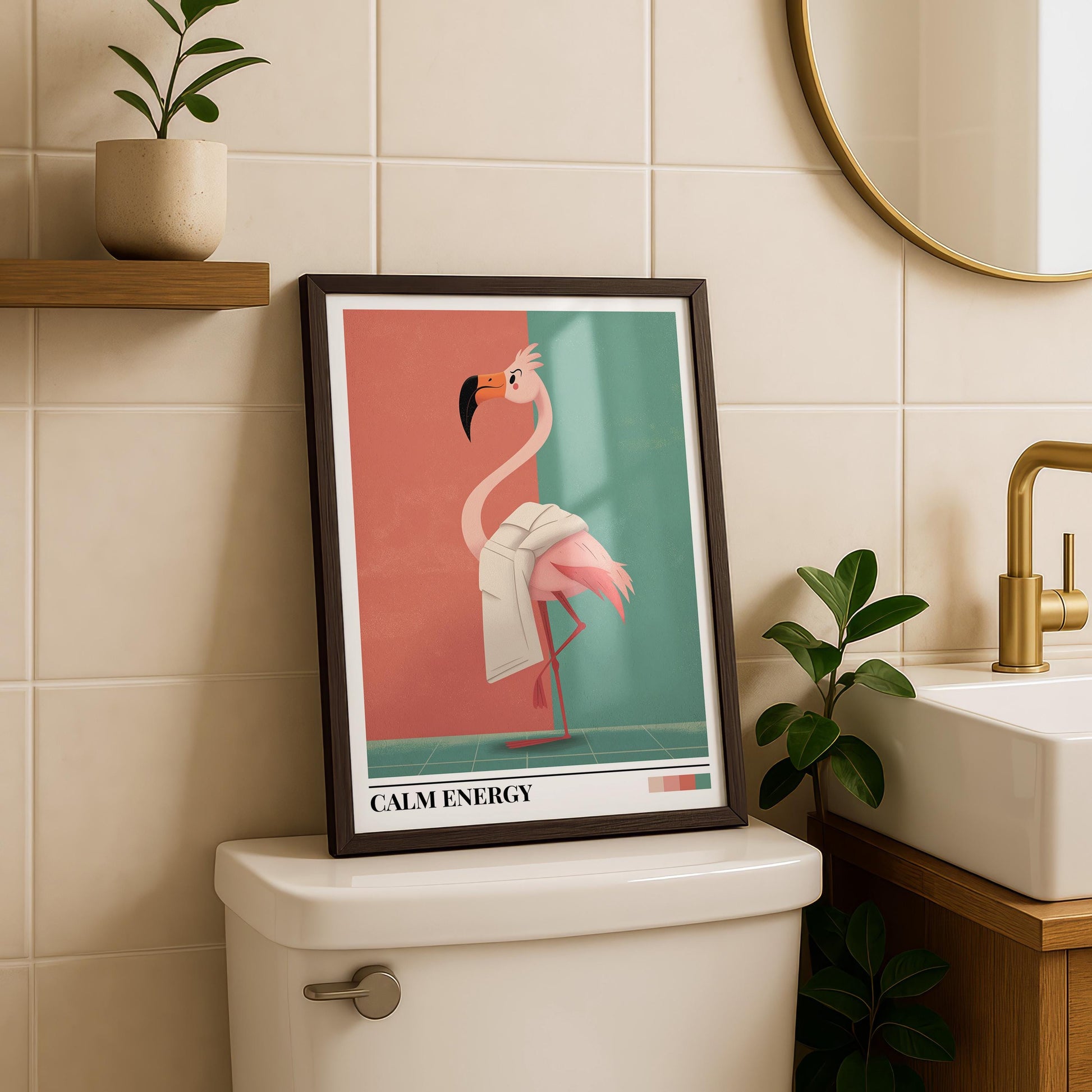 Bathroom Wall Art | Flamingo Bathroom Wall Art