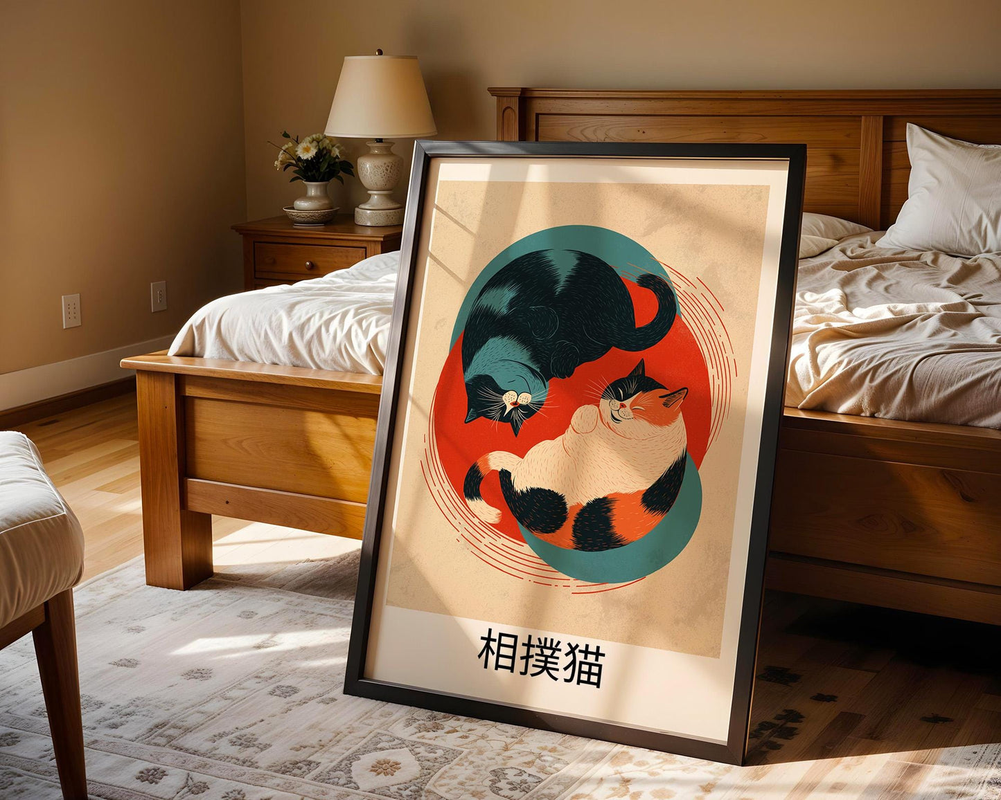 Japanese Wall Art | Japanese Sumo Wrestling Cats Art Print