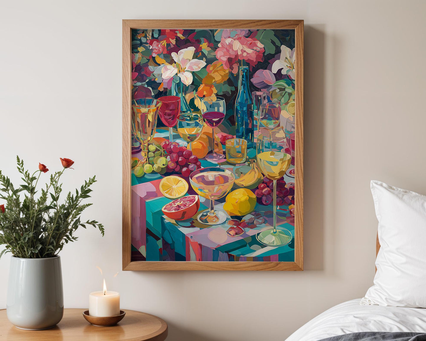 Maximalist Retro Wall Art | Colorful Botanical Poster