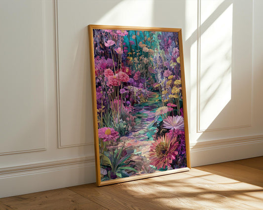 Maximalist Retro Wall Art | Abstract Floral Print