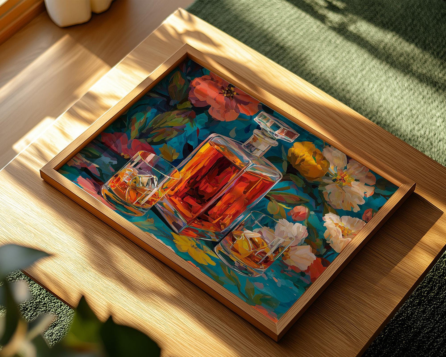 Kitchen Wall Art | Maximalist Whisky Bottle Art