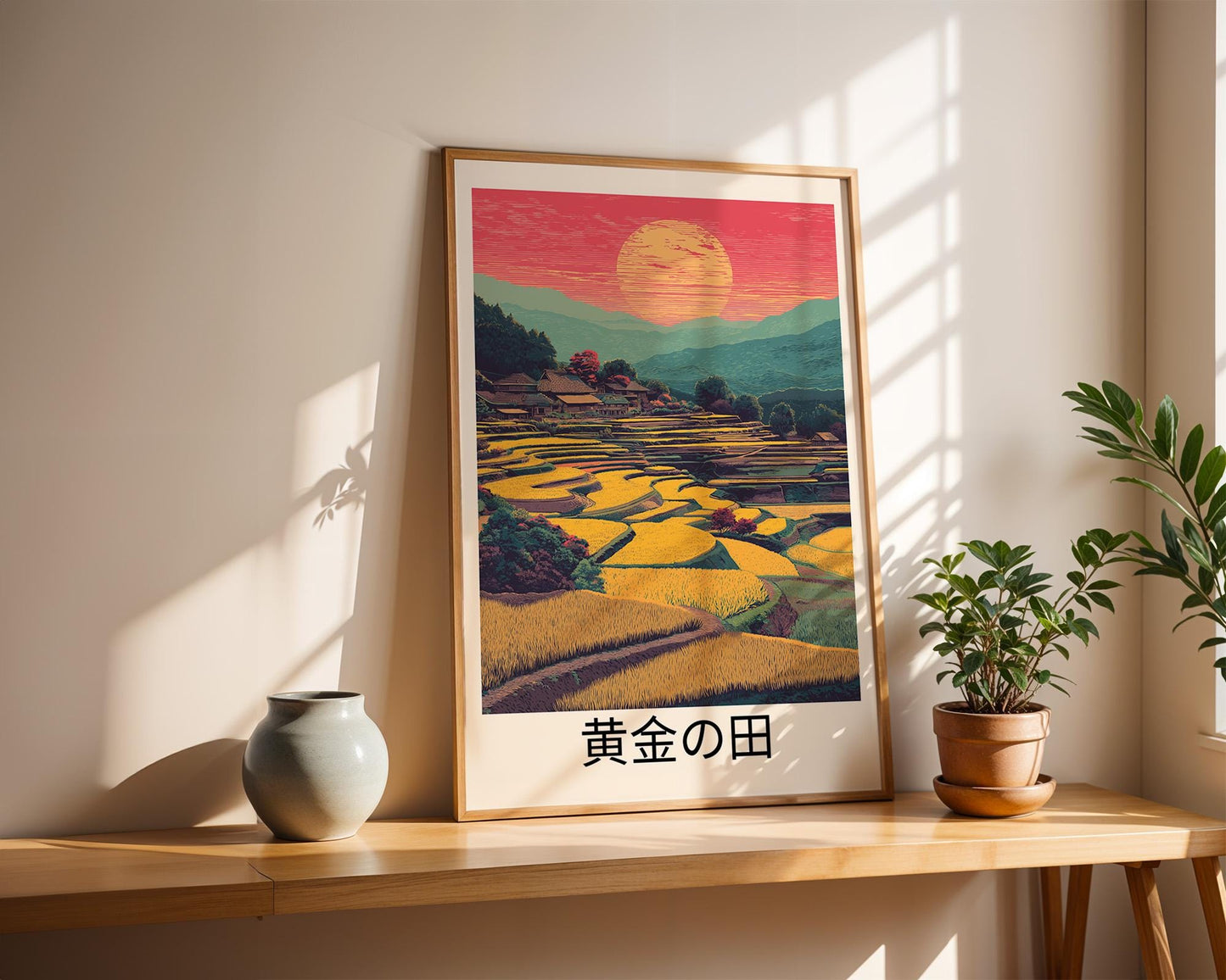 Japanese Wall Art | Sun Over The Rice Field