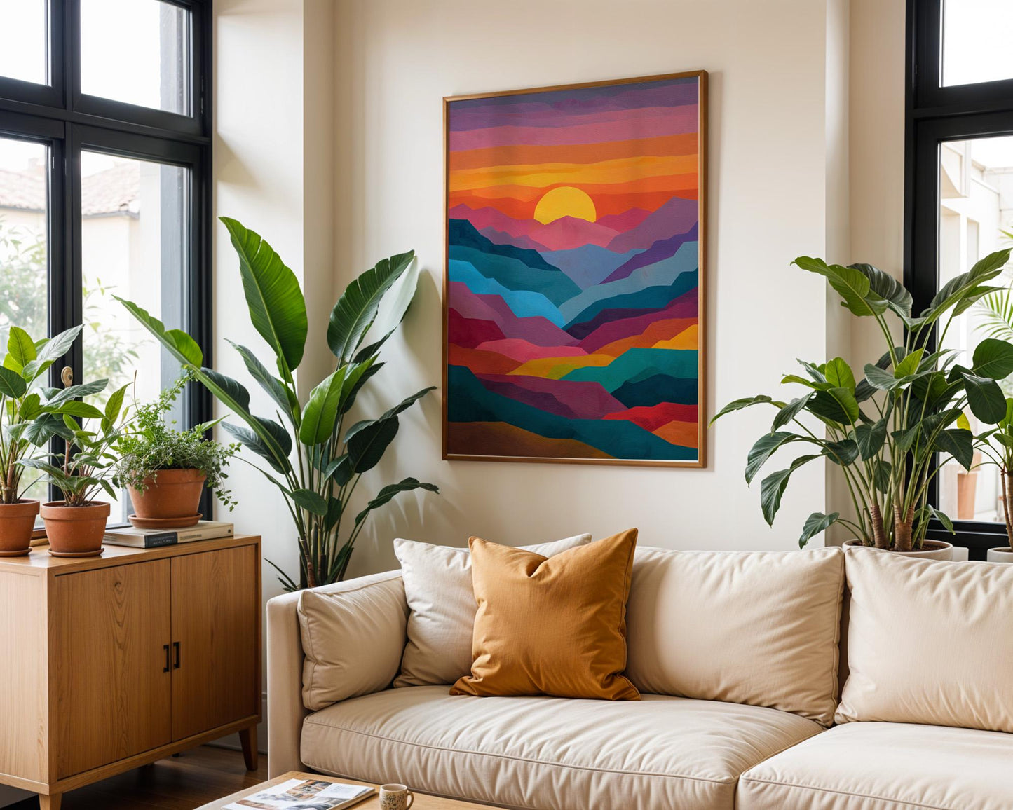 Dopamine Decor | Abstract Boho Retro Sunset Poster