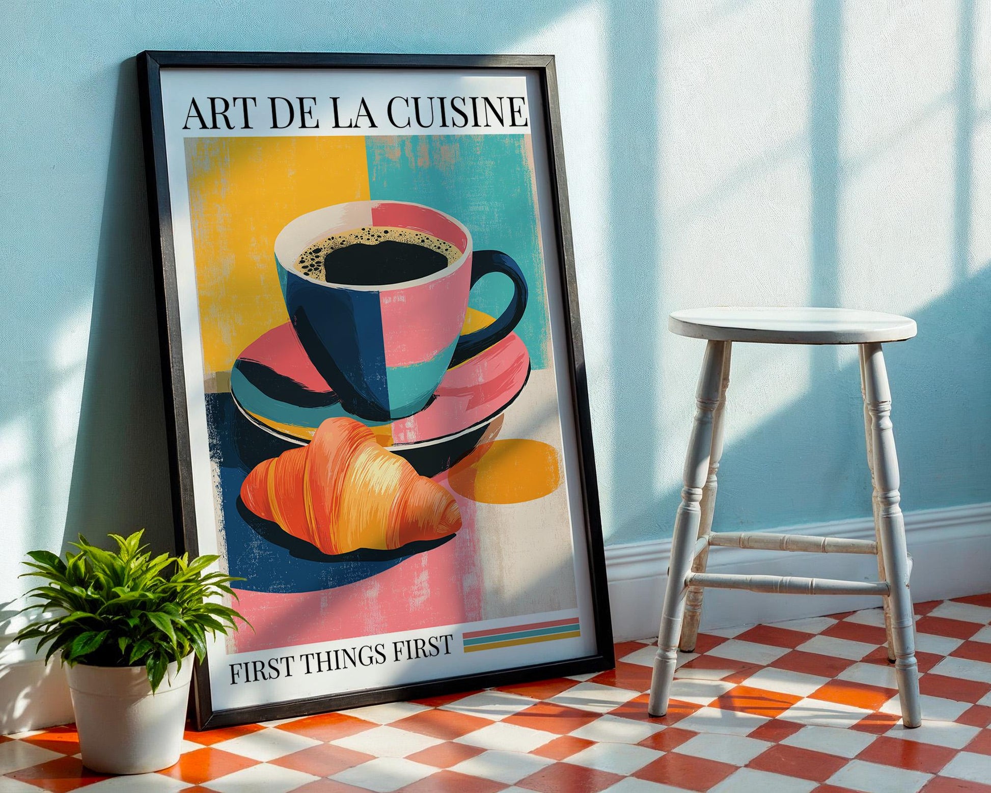 Kitchen Wall Art | Coffee and Croissant Art