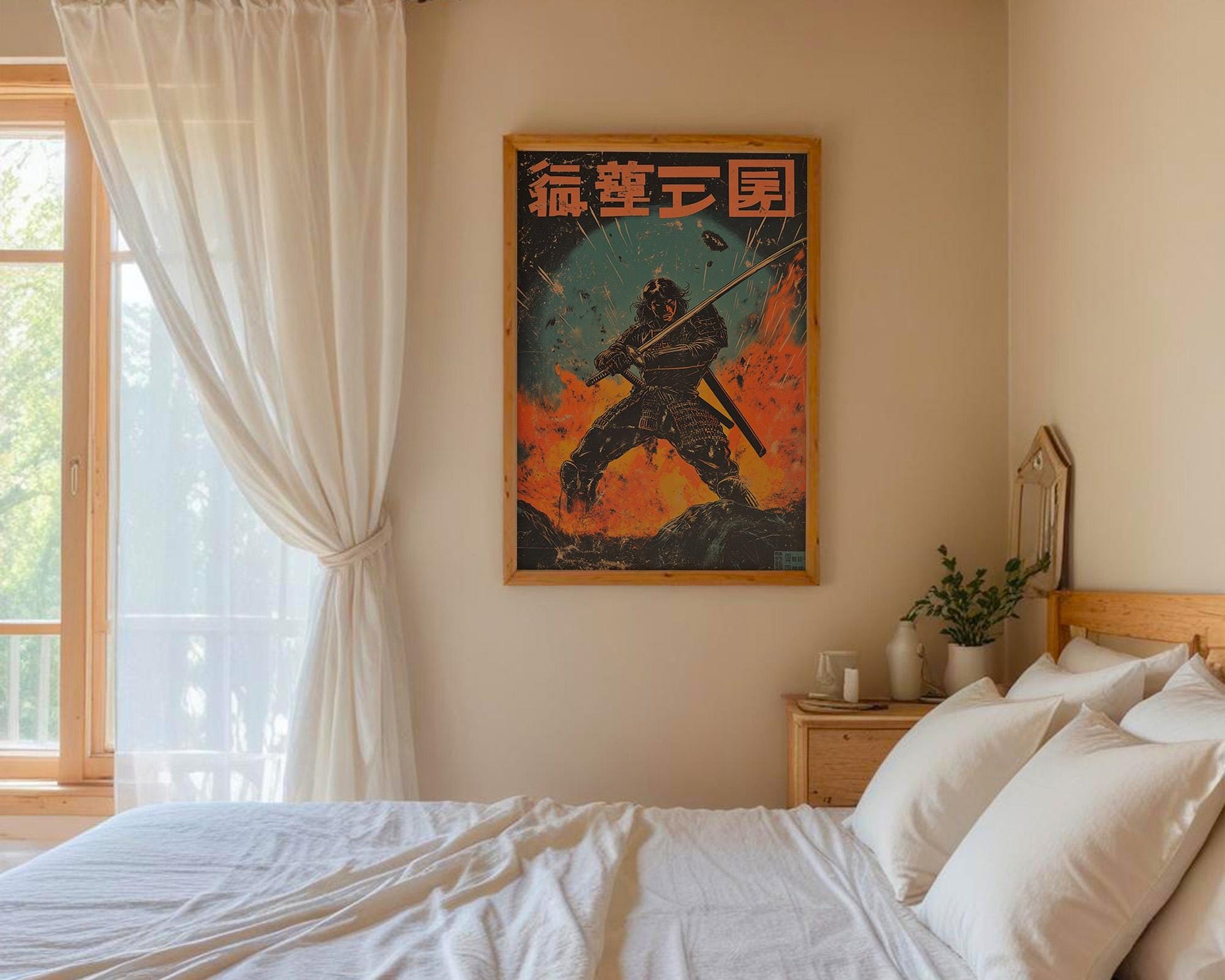 Japanese Wall Art | Vintage Samurai Poster